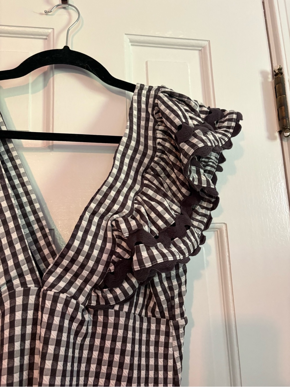 SEA New York Pucker Gingham One Piece Swimsuit Ruffle - Large - Picture 6 of 11